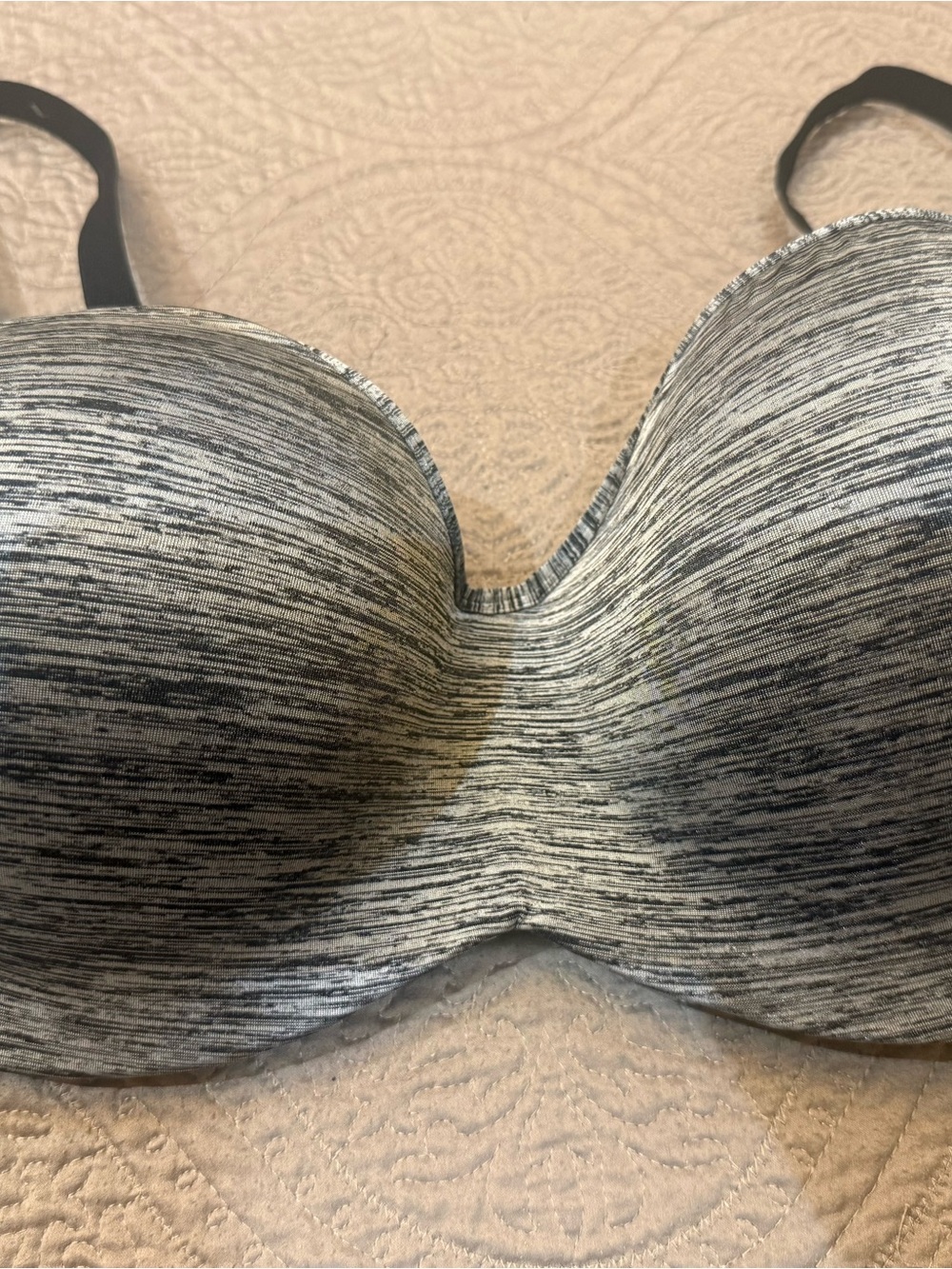 Adrienne Vittadini Black & White Heather Molded Bra